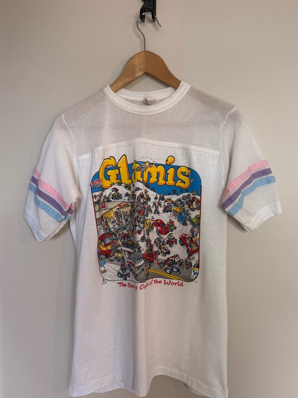 Vintage 1986 Glamis California Mesh Graphic T Shirt USA Adult L